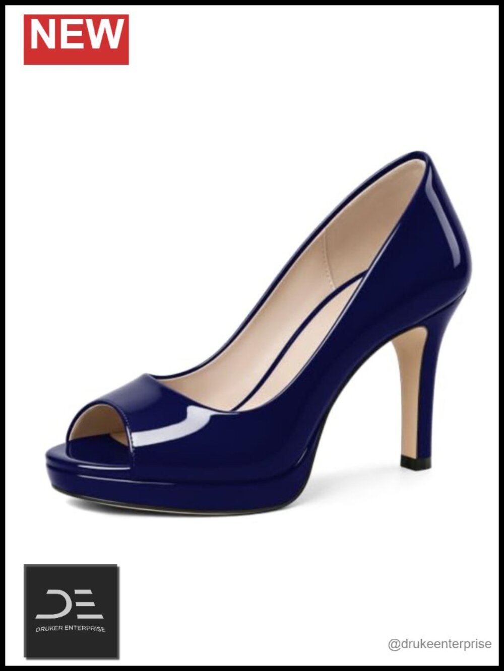 Women's Platform Peep Toe Stiletto Pumps 9cm Heels Faux Leather Work